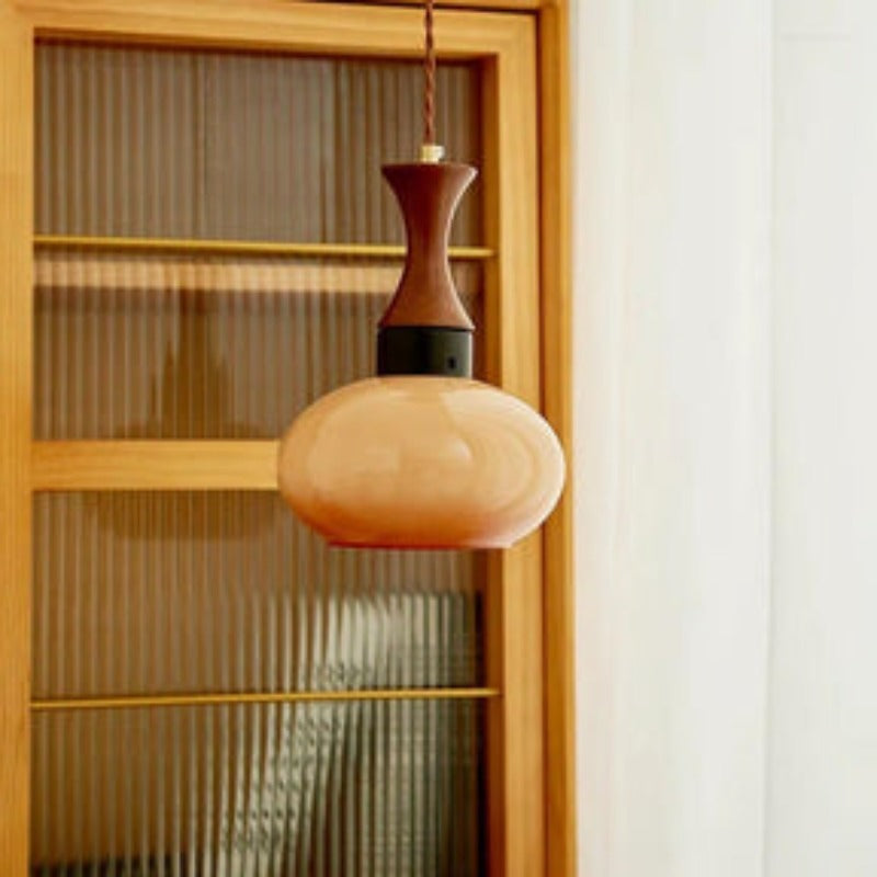Arisha lampă suspendată din sticlă, vintage, LED, pentru living