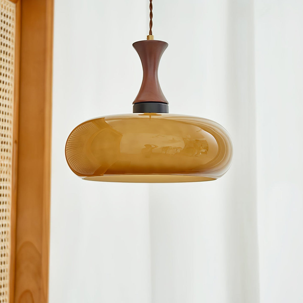 Arisha lampă suspendată din sticlă, vintage, LED, pentru living