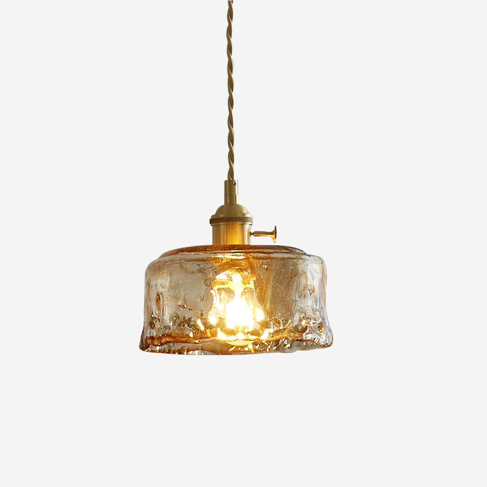 Velon lampă suspendată ambră din sticlă, vintage
