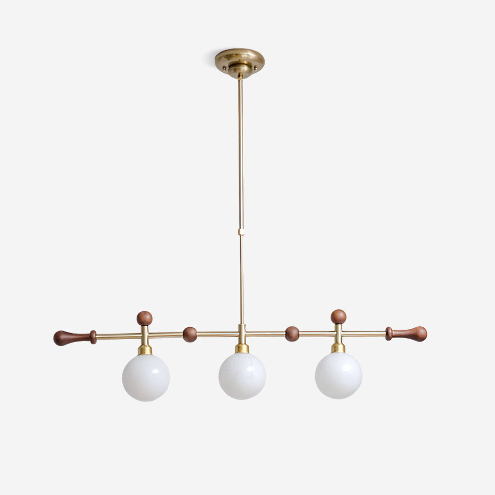 Candelabru Linear glob LED/Incandescent pentru Insulă de Bucătărie sau Sufragerie