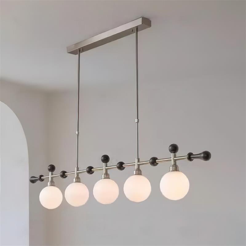 Candelabru Linear glob LED/Incandescent pentru Insulă de Bucătărie sau Sufragerie