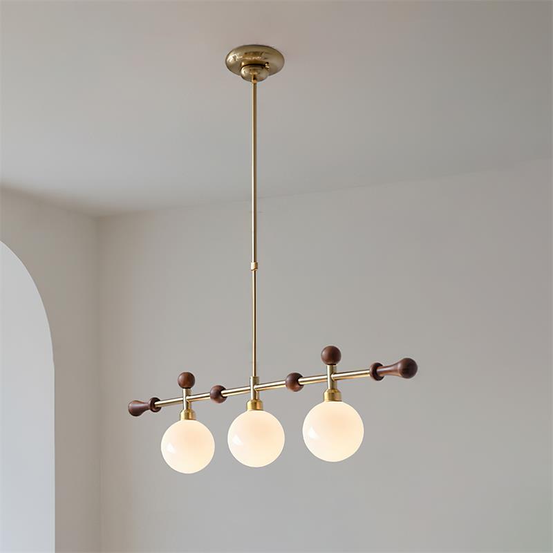 Candelabru Linear glob LED/Incandescent pentru Insulă de Bucătărie sau Sufragerie