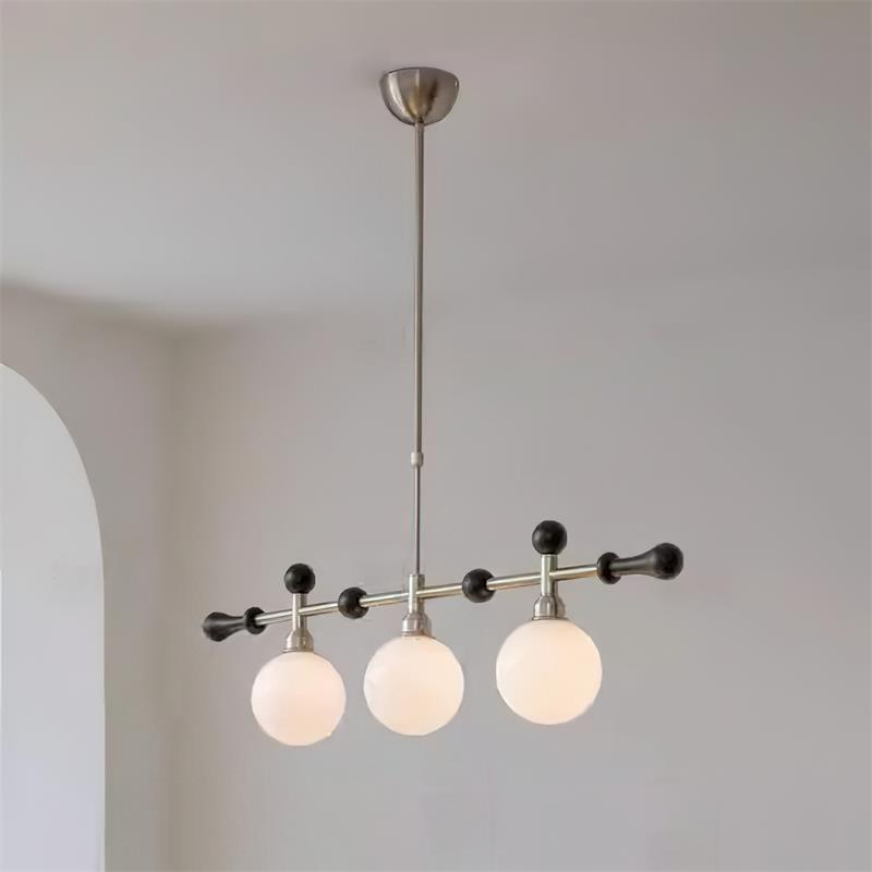 Candelabru Linear glob LED/Incandescent pentru Insulă de Bucătărie sau Sufragerie
