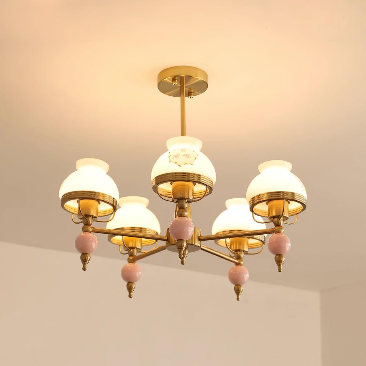 Candelabru din sticlă și metal pentru sufragerie sau living Vintage