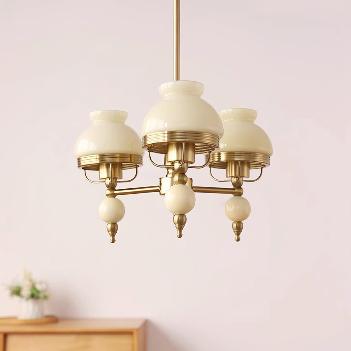 Candelabru din sticlă și metal pentru sufragerie sau living Vintage