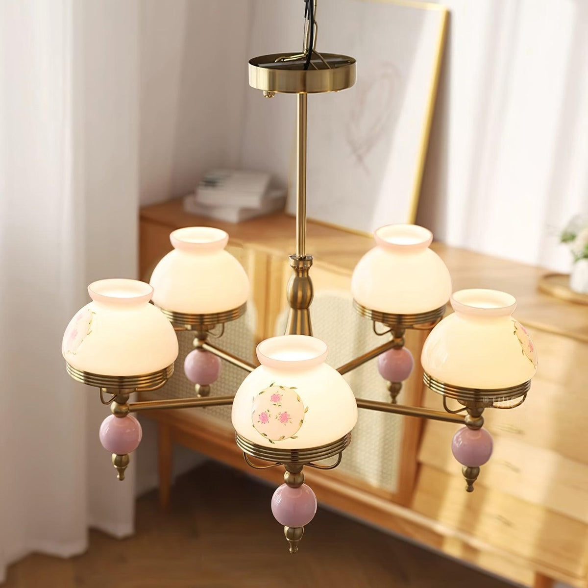 Candelabru din sticlă și metal pentru sufragerie sau living Vintage