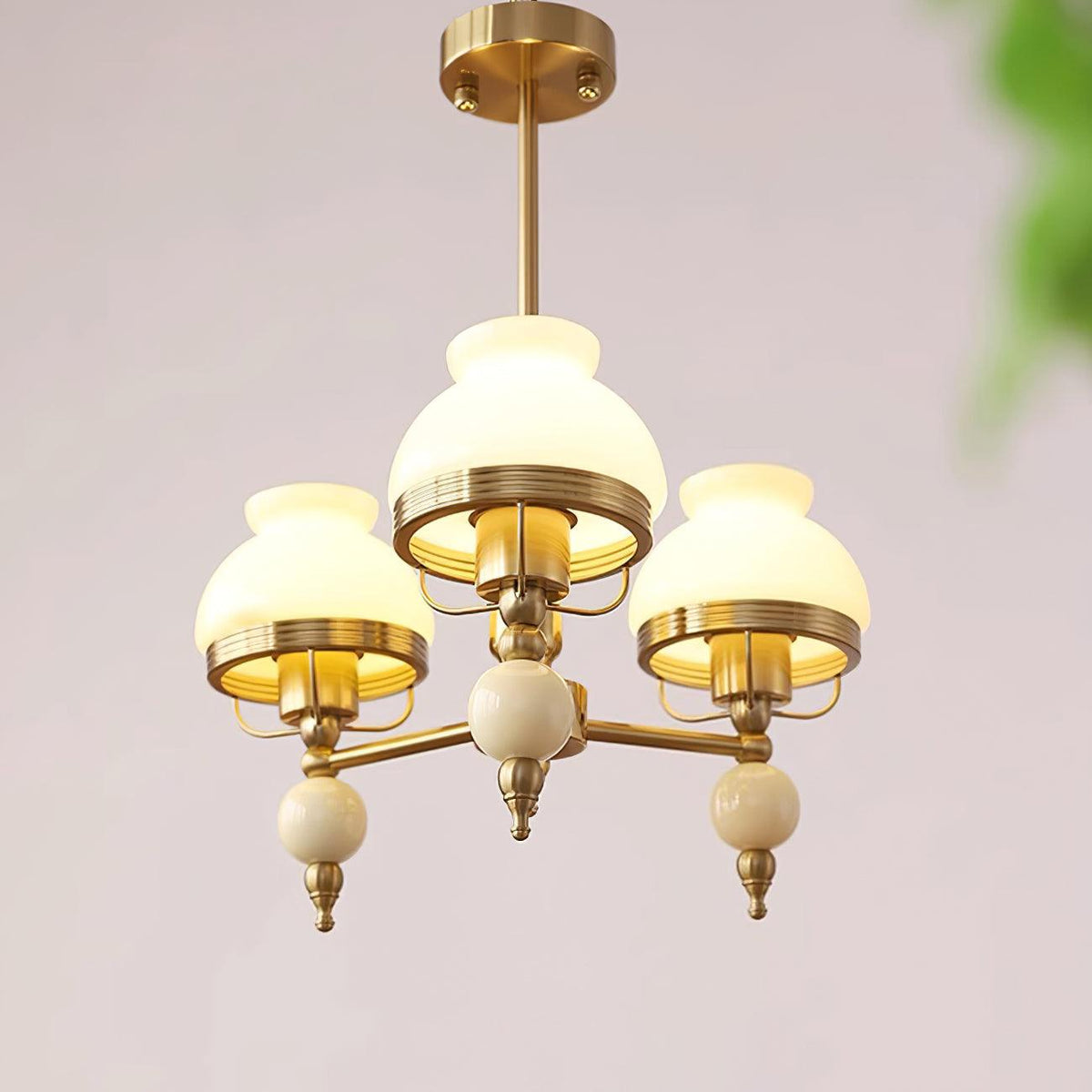 Candelabru din sticlă și metal pentru sufragerie sau living Vintage