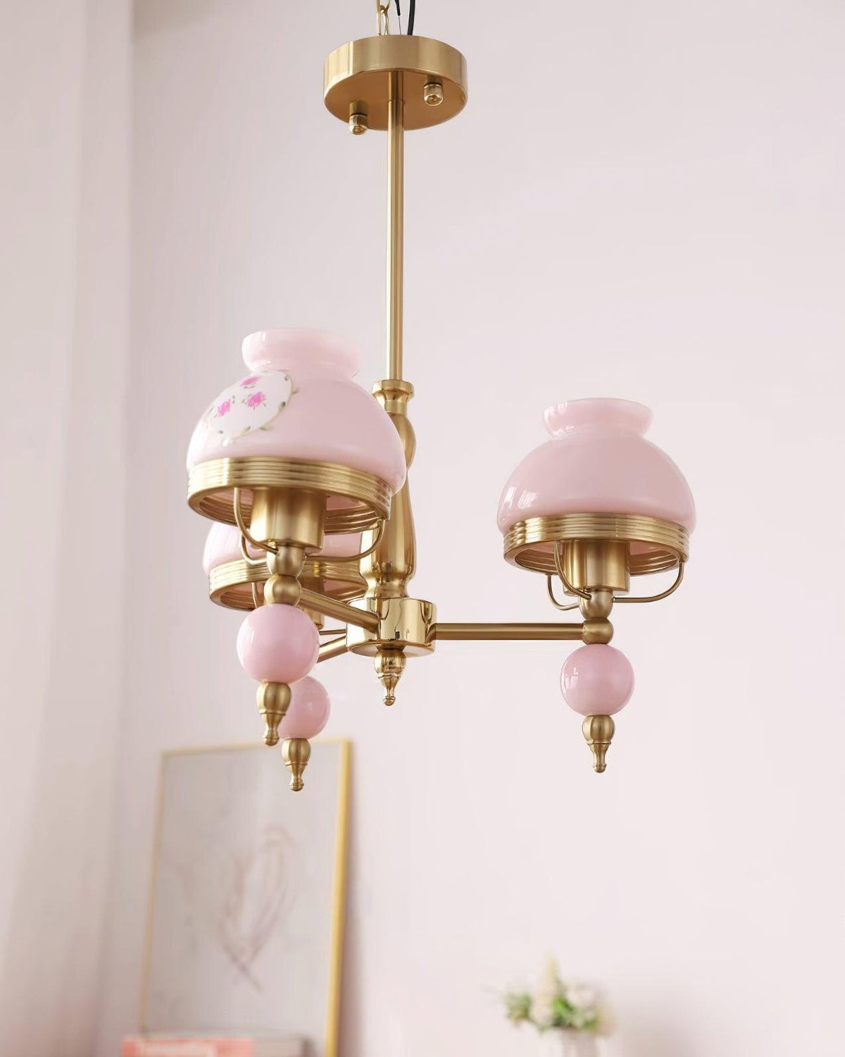 Candelabru din sticlă și metal pentru sufragerie sau living Vintage