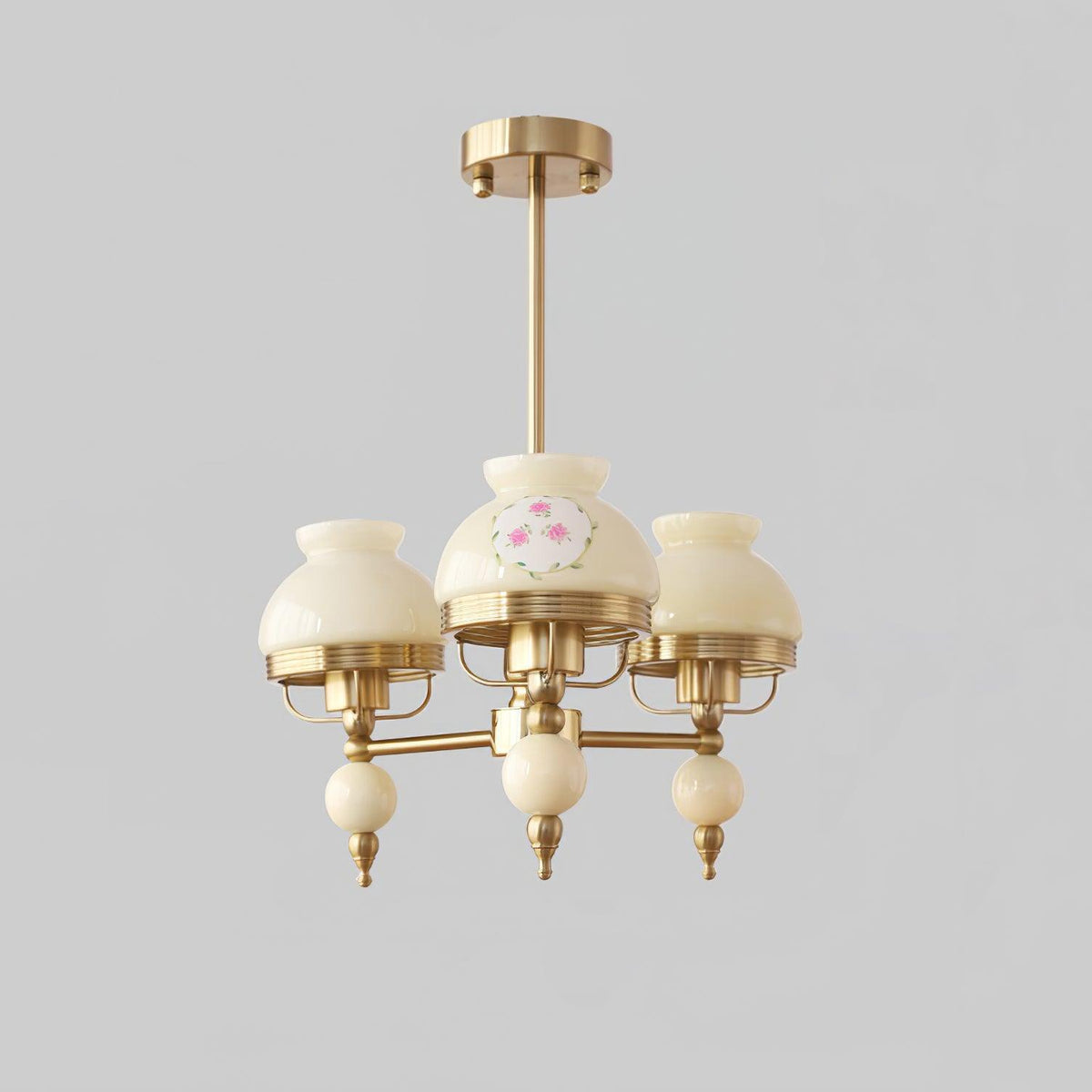 Candelabru din sticlă și metal pentru sufragerie sau living Vintage