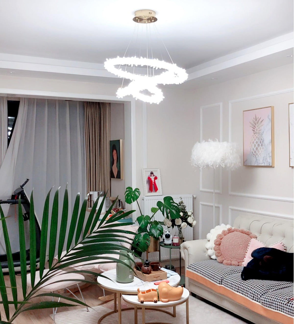 Seleira candelabru din cristal, în formă de inel, LED