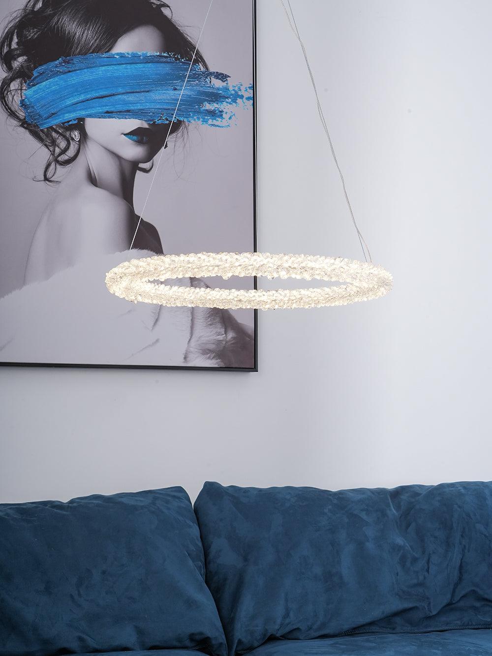 Seleira candelabru din cristal, în formă de inel, LED
