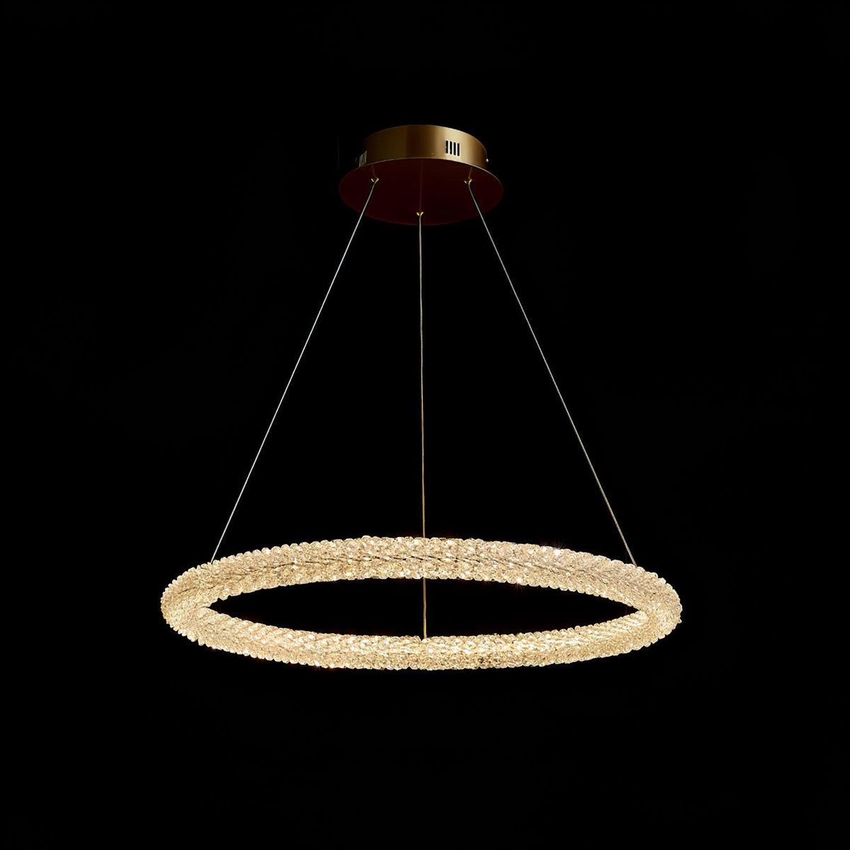 Seleira candelabru din cristal, în formă de inel, LED