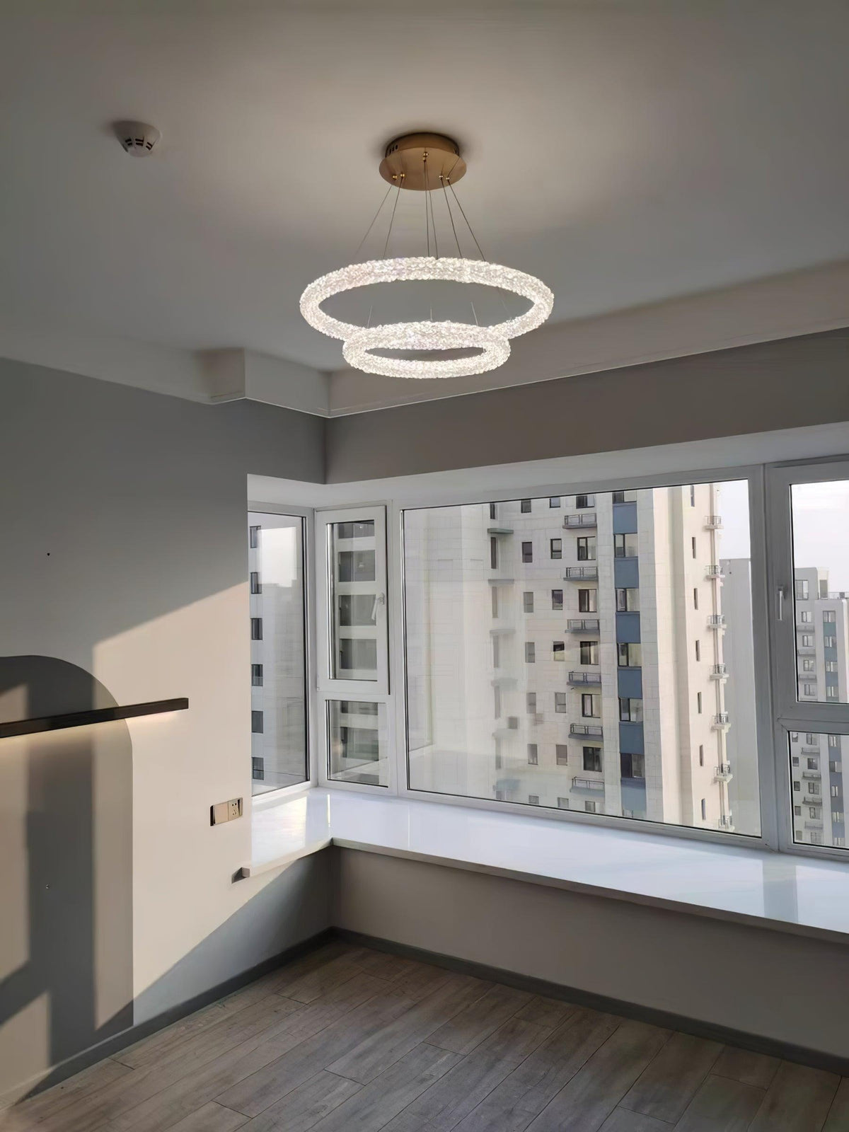 Seleira candelabru din cristal, în formă de inel, LED