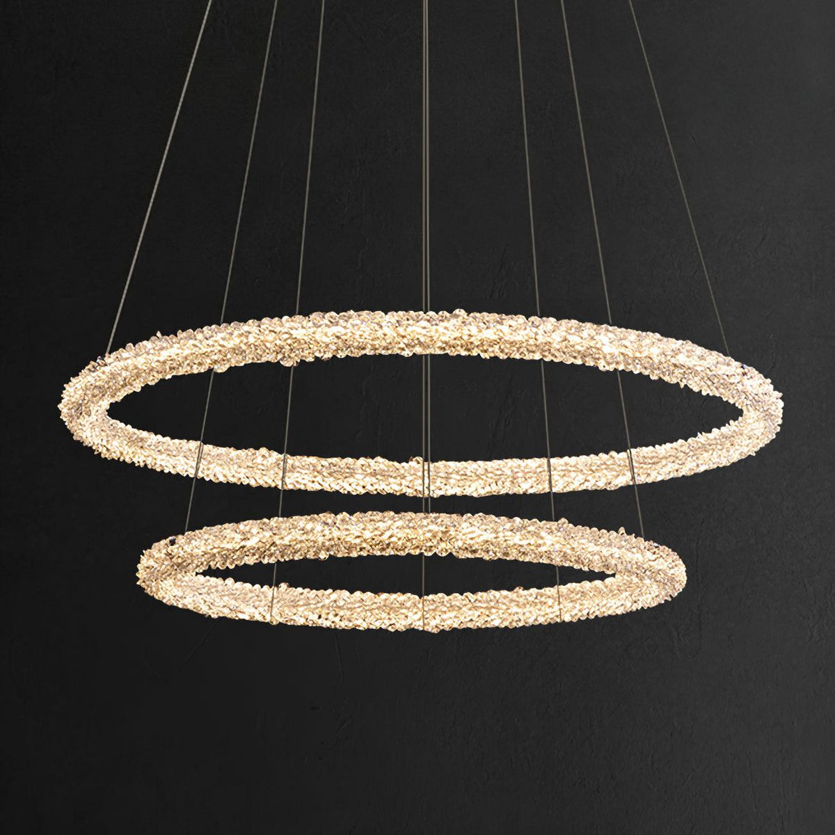 Seleira candelabru din cristal, în formă de inel, LED