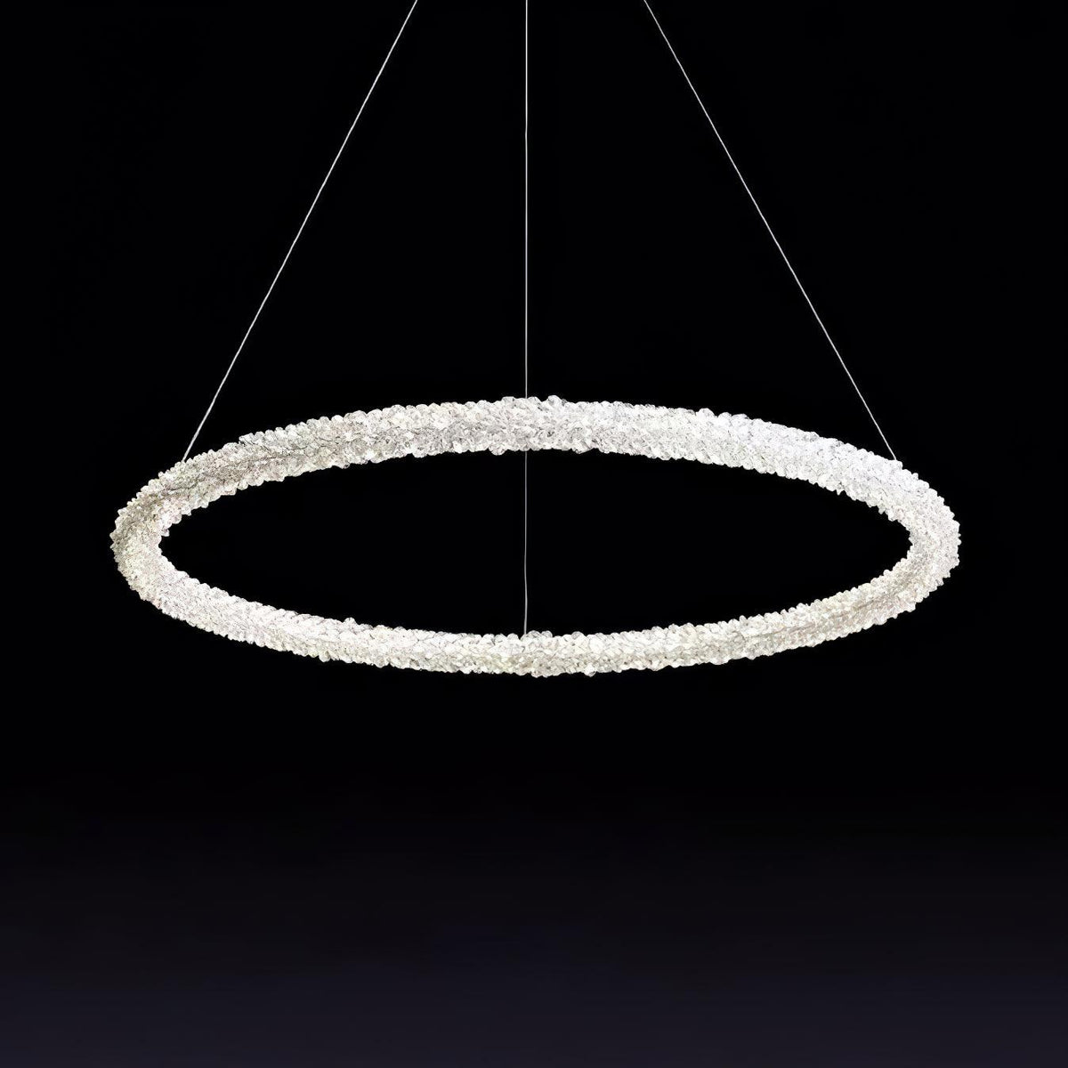 Seleira candelabru din cristal, în formă de inel, LED