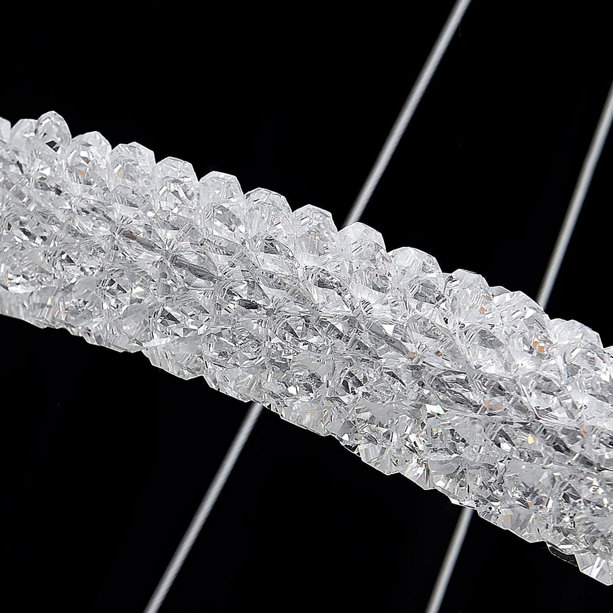 Seleira candelabru din cristal, în formă de inel, LED