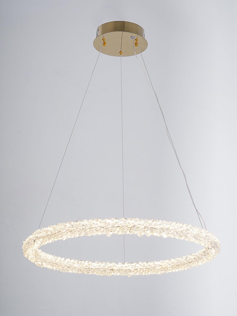 Seleira candelabru din cristal, în formă de inel, LED