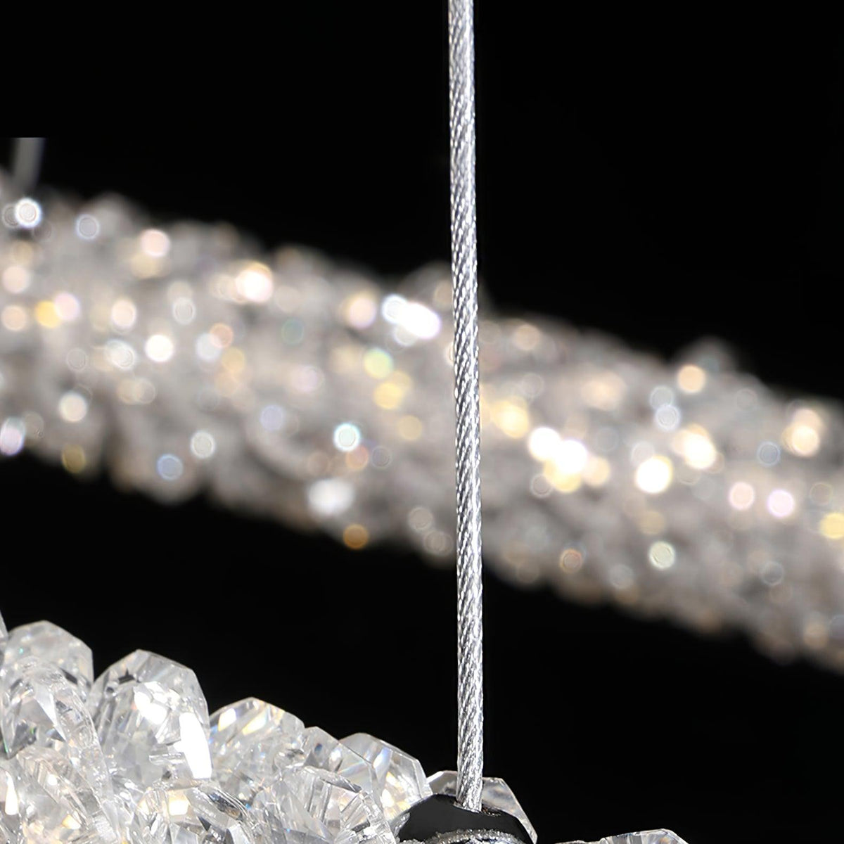 Seleira candelabru din cristal, în formă de inel, LED