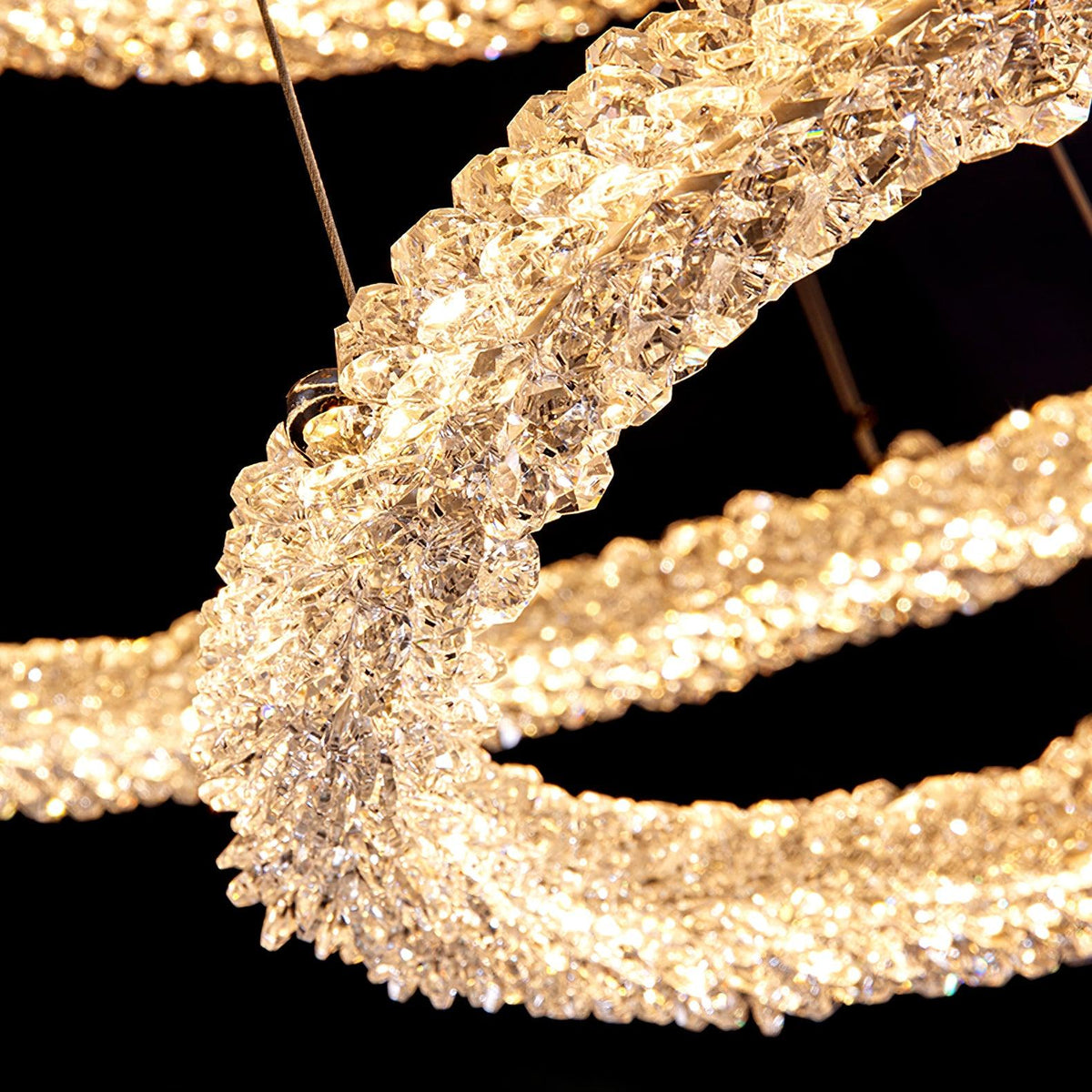 Seleira candelabru din cristal, în formă de inel, LED