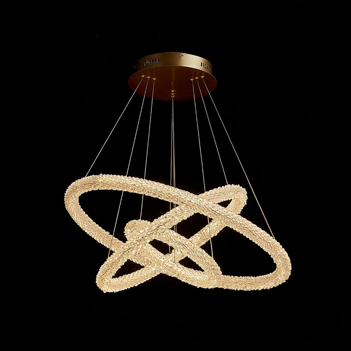 Seleira candelabru din cristal, în formă de inel, LED