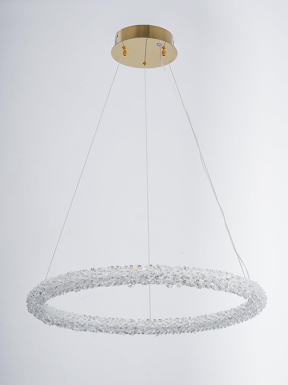Seleira candelabru din cristal, în formă de inel, LED
