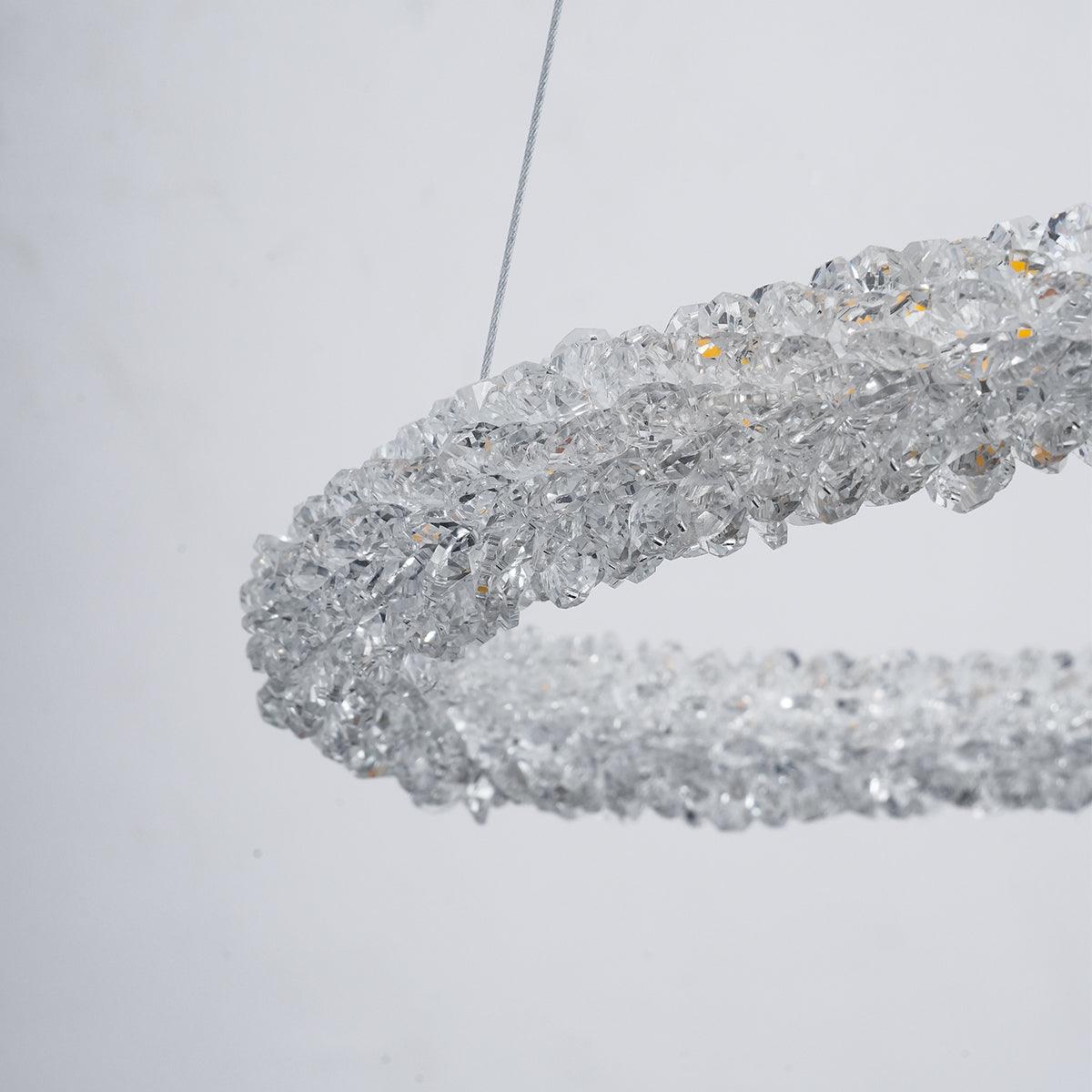 Seleira candelabru din cristal, în formă de inel, LED