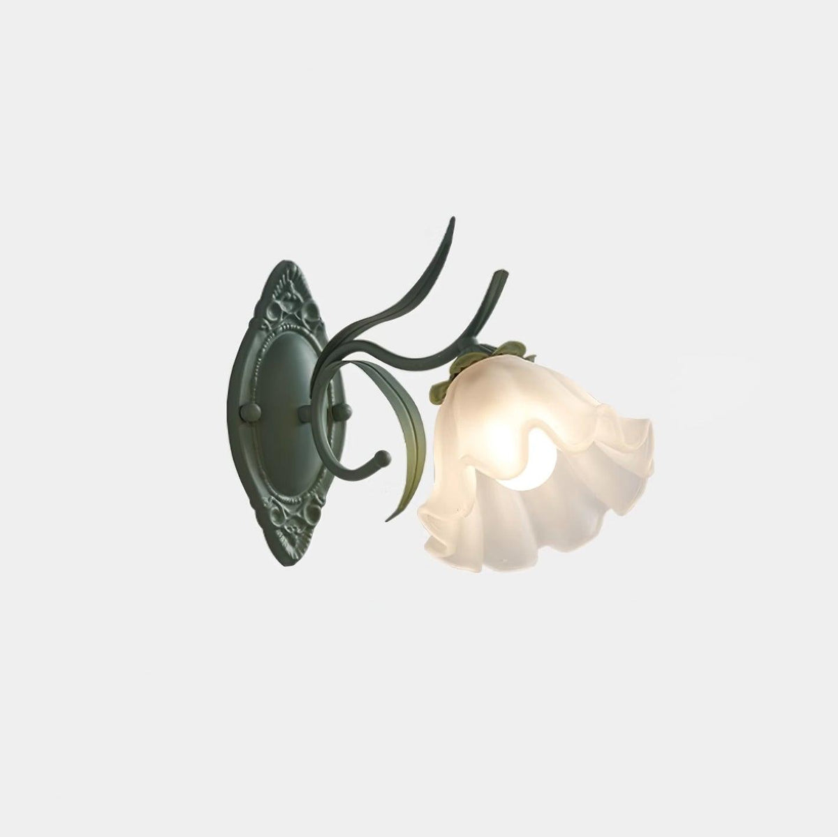 Aplică de perete Vintage cu Abajur Floral din sticlă pentru dormitor și living