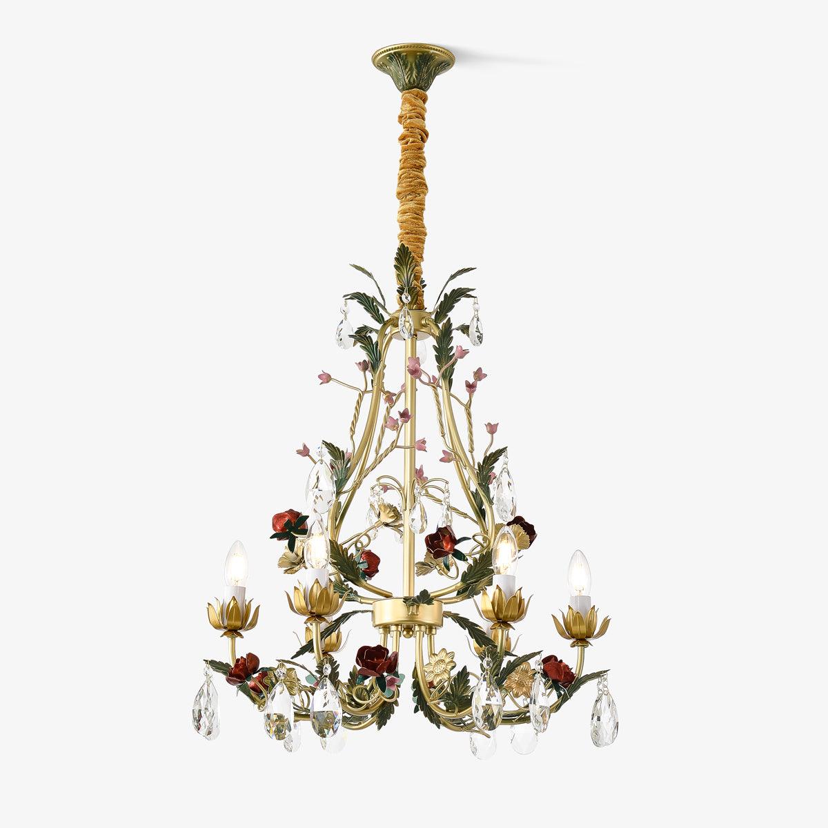 Selarella candelabru Floral Rose cristal alamă Lumânare