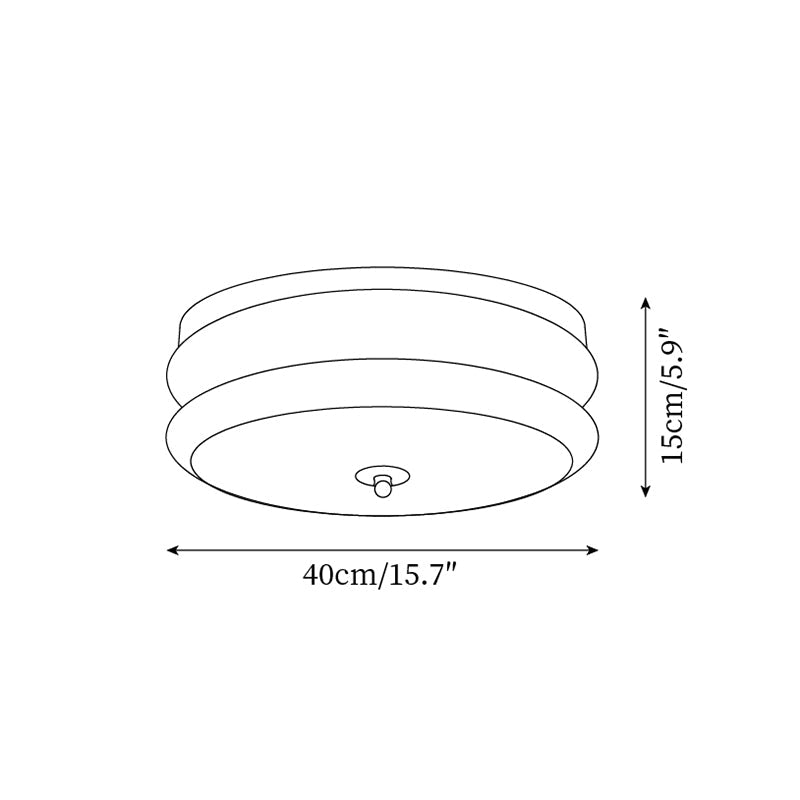 Cora plafonieră cu Abajur din sticlă cu Două Straturi, Disc din lemn de Nuc minimalist