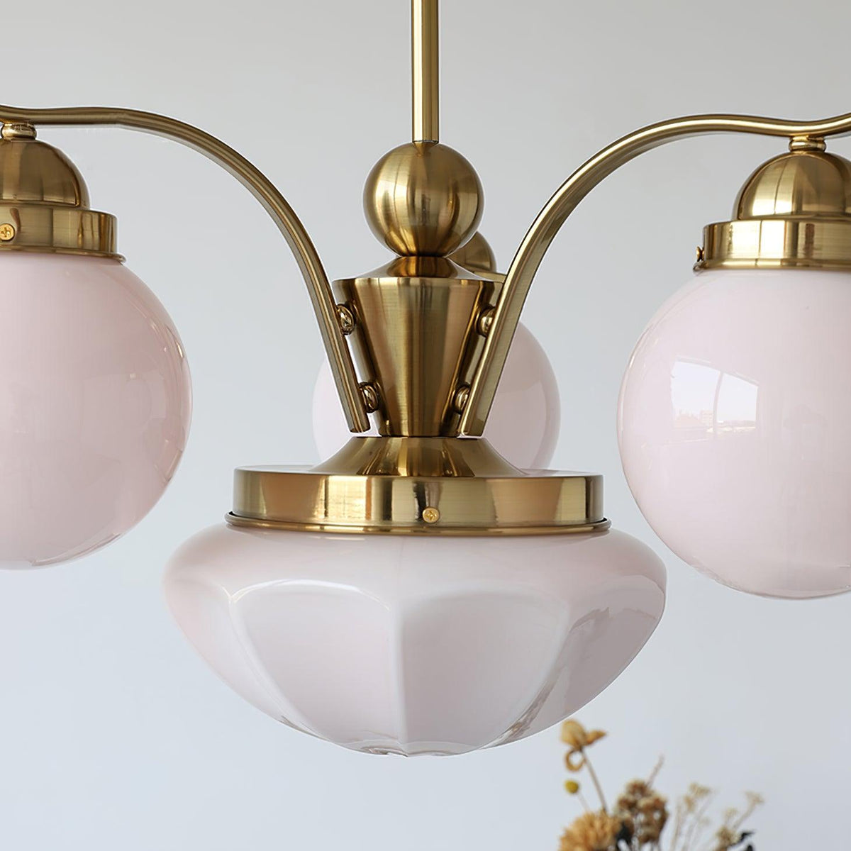 Candy candelabru din sticlă, cu glob