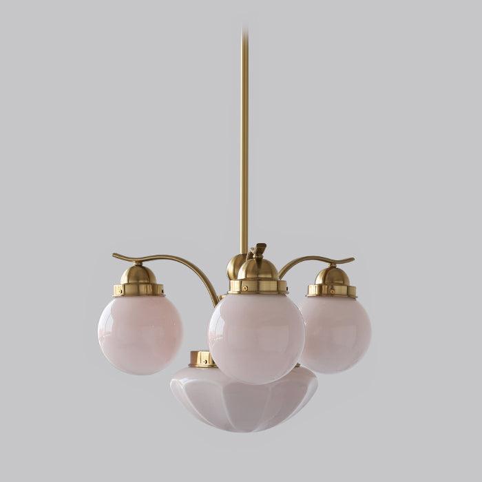 Candy candelabru din sticlă, cu glob