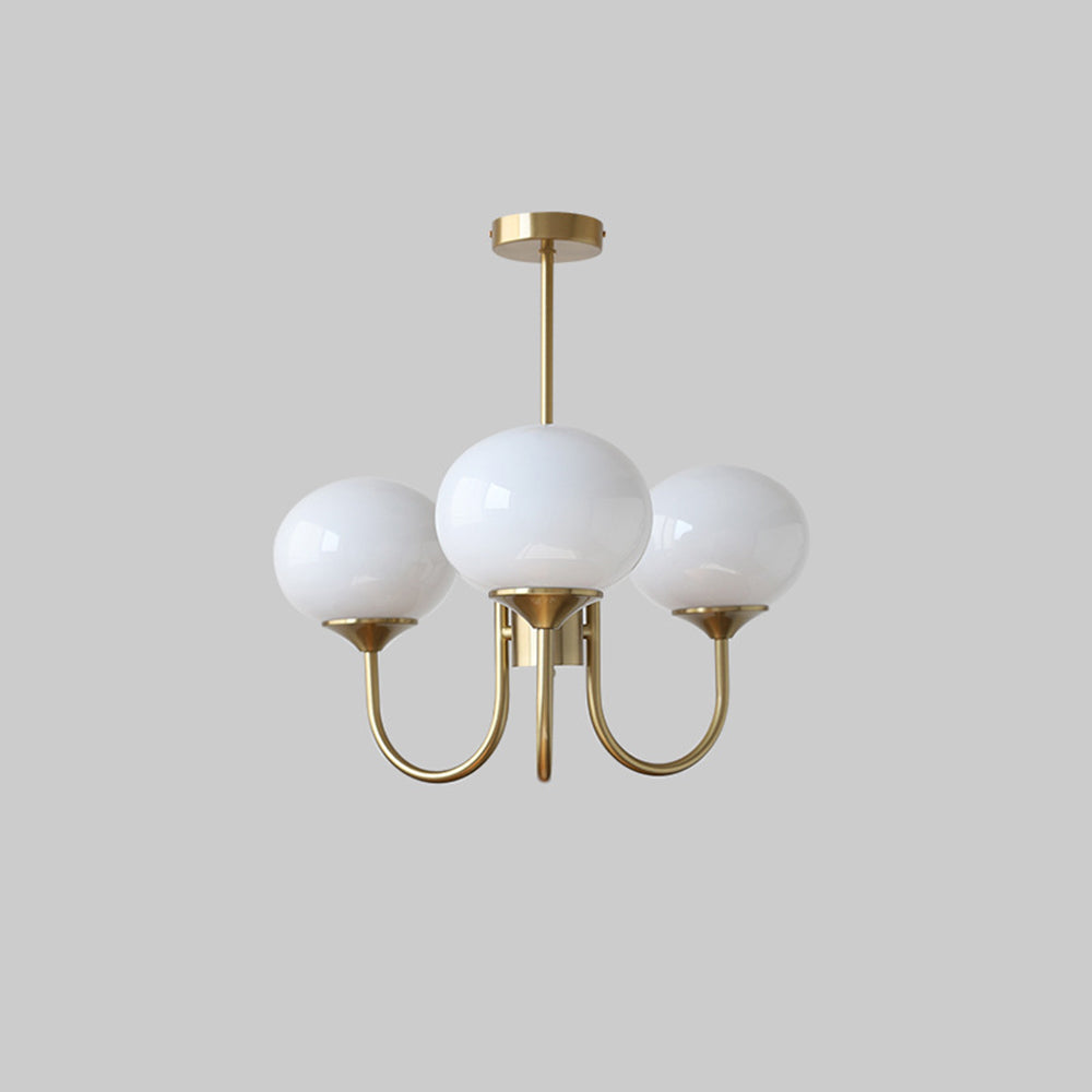 Valentina Retro Art Deco glob candelabru, alb/Roz/Bej
