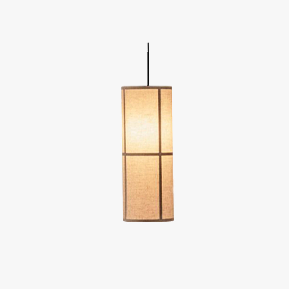 Ritta lampă suspendată Cilindrică, candelabru, Textil, Stil Japonez