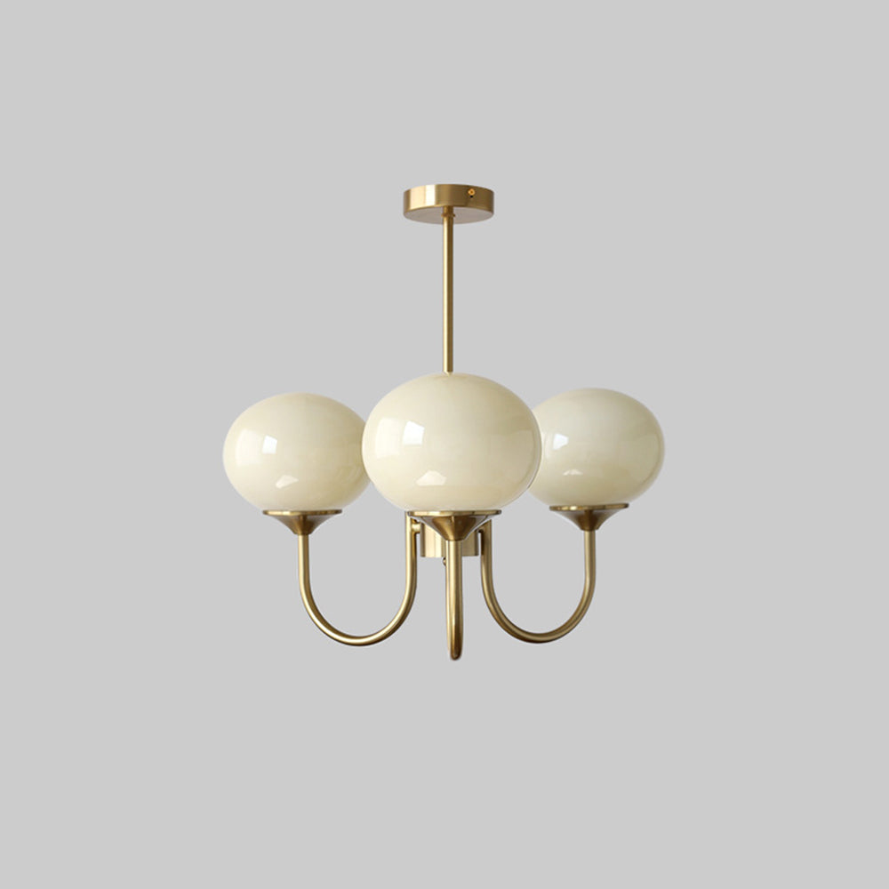 Valentina Retro Art Deco glob candelabru, alb/Roz/Bej