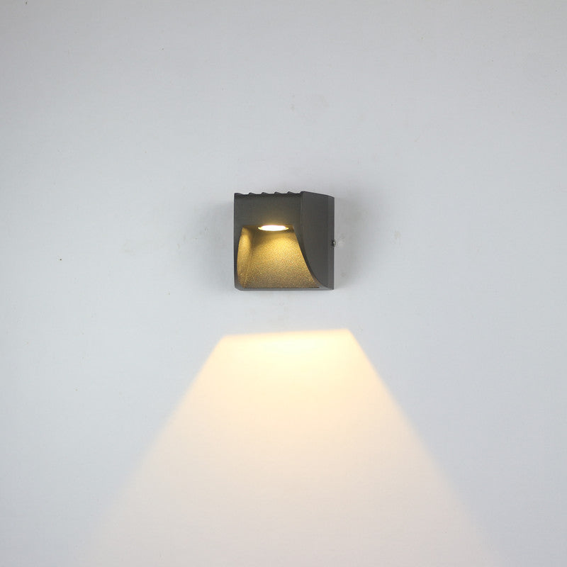 Ray aplică de perete pentru exterior metal minimalist cu lumină sus/jos, neagră