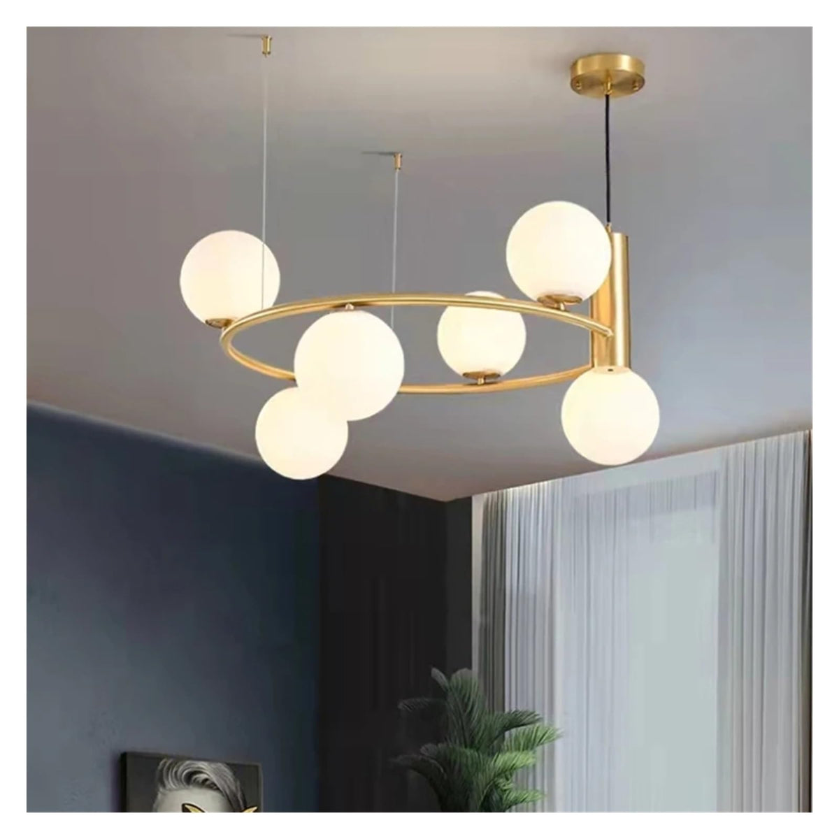 Valentina Nordic inel Magic Bean lampă suspendată neagră/Aur metal