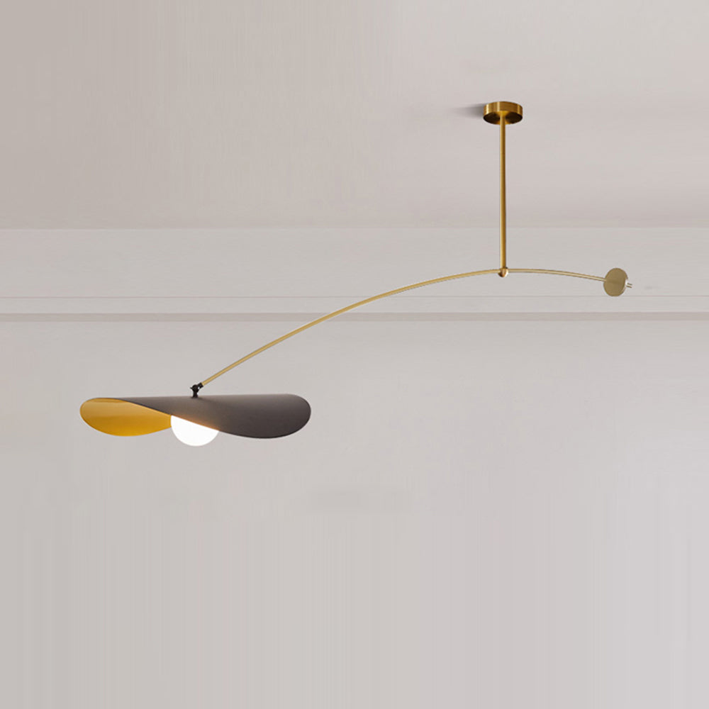 Arisha lampă suspendată minimalistă cu formă de frunză de lotus din metal, negru/auriu