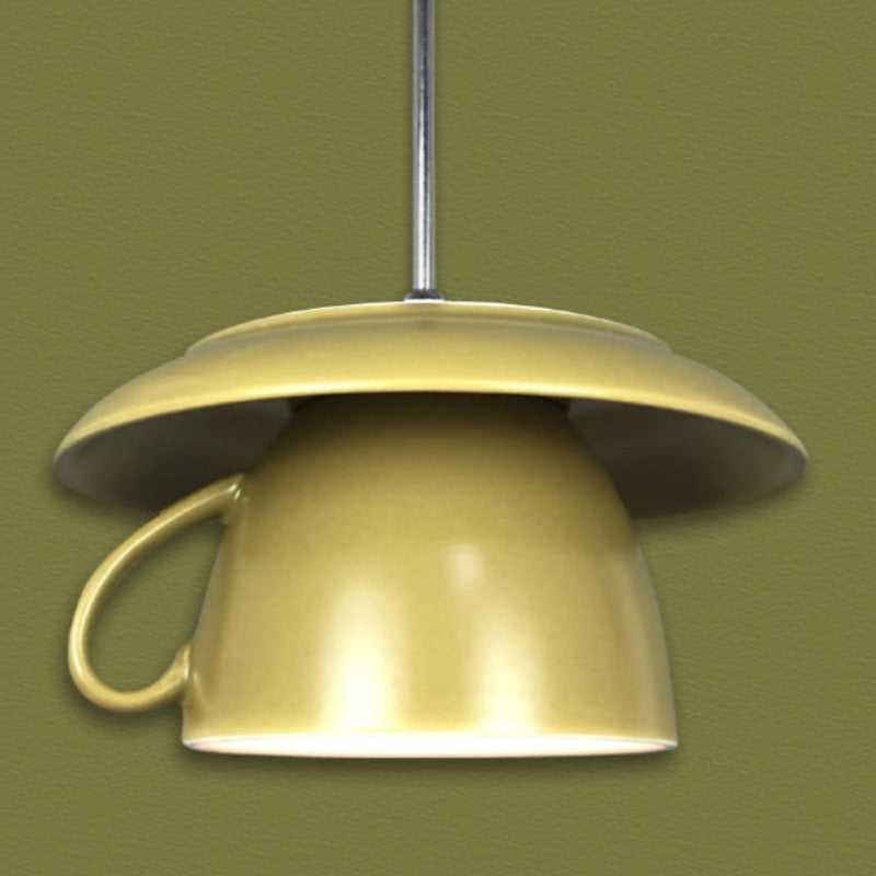 Valentina Pop Art Cup Ceramic LED lampă suspendată pentru living / Studiu / dormitor