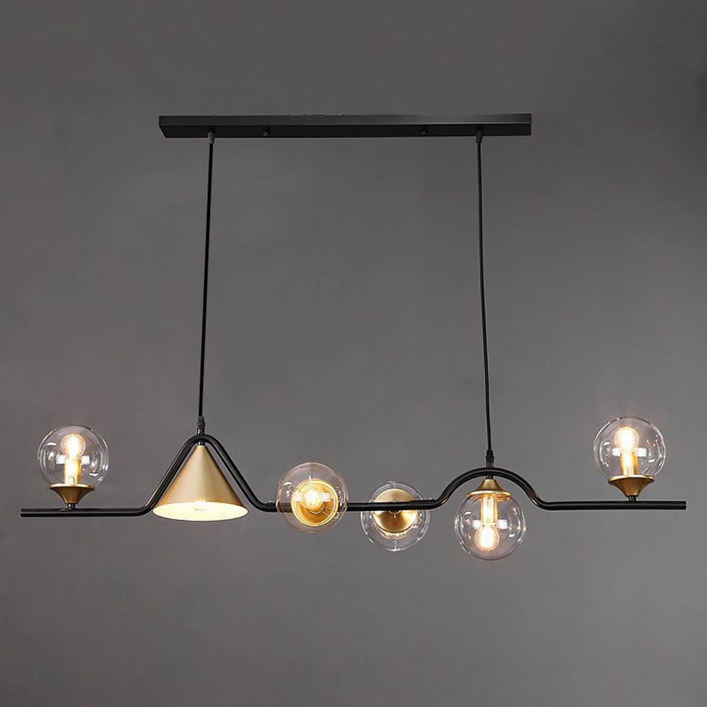 Arisha lampă suspendată LED modernă din sticlă neagră și aur pentru living/cameră de dormit