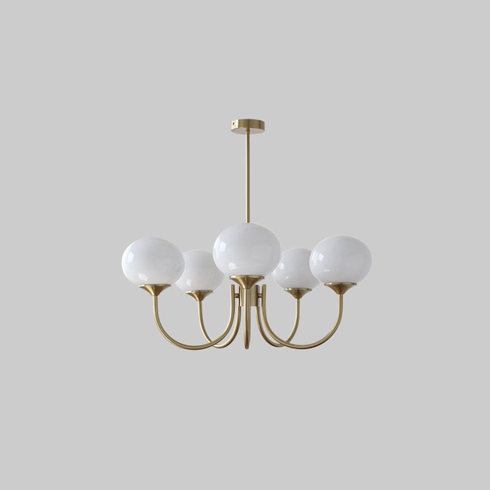 Valentina Retro Art Deco glob candelabru, alb/Roz/Bej