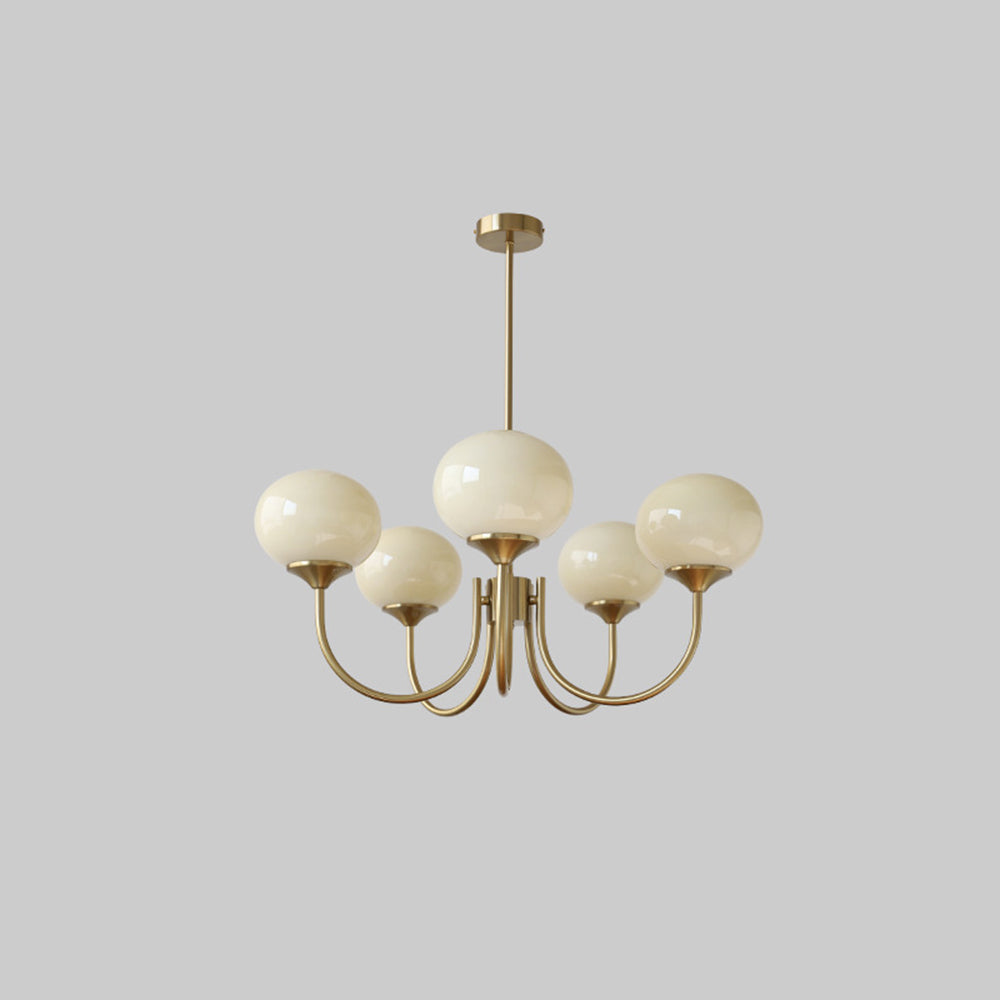 Valentina Retro Art Deco glob candelabru, alb/Roz/Bej