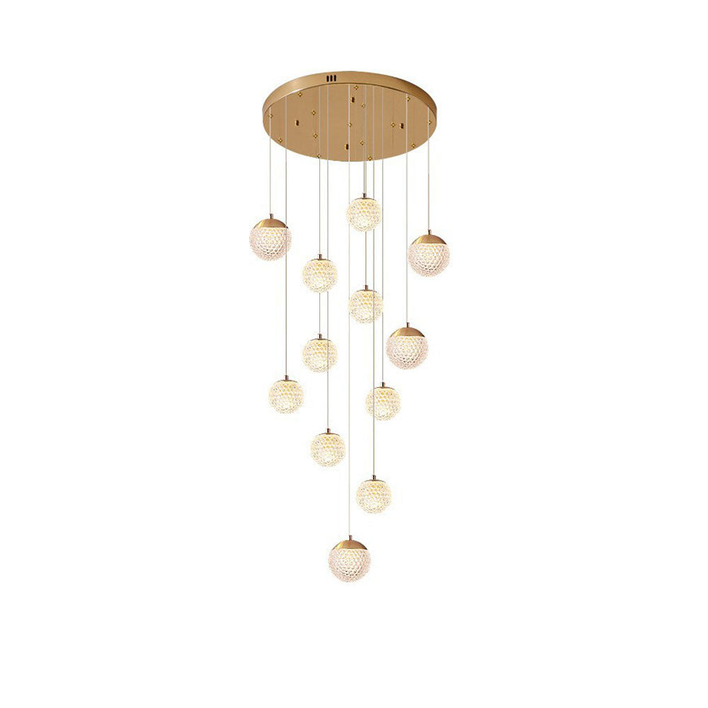 Arisha lampă suspendată Art Deco Jibril multi-etaj modern, aur
