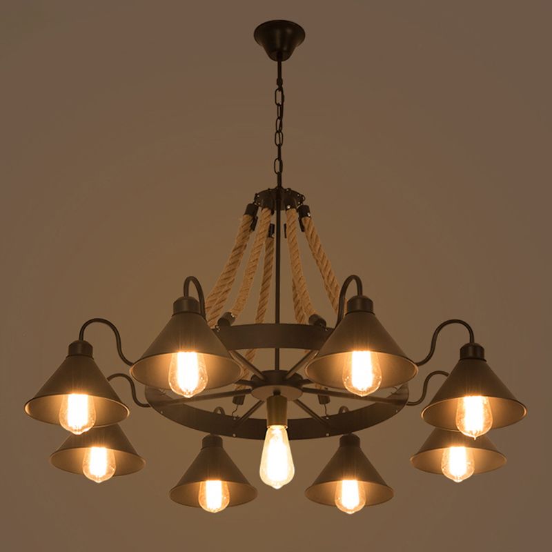 Epoch candelabru din frânghie, vintage, industrial, pentru living