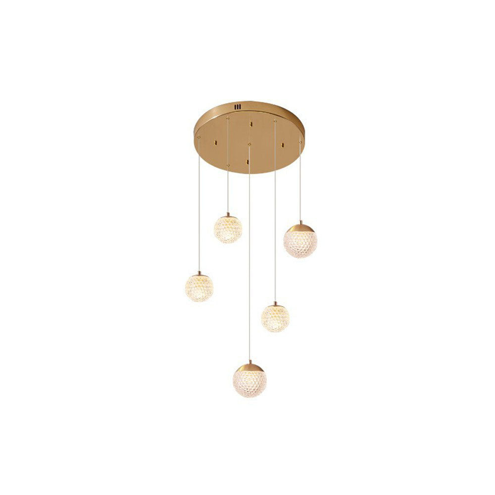 Arisha lampă suspendată Art Deco Jibril multi-etaj modern, aur