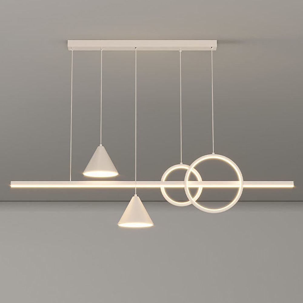 Arisha lampă suspendată contemporană cu stil geometric liniar din metal, alb/negru
