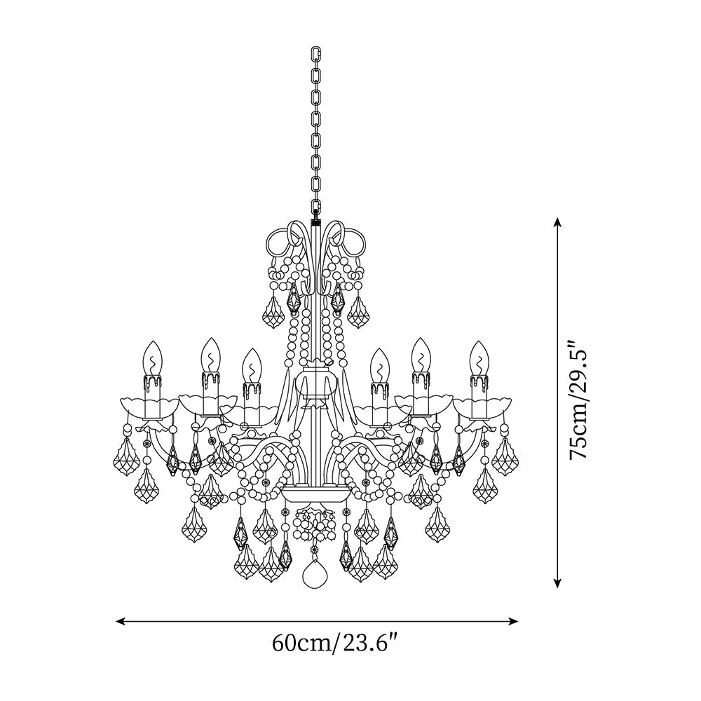 Candelabru corp din alamă cu picături de cristal perlé, eleganță vintage