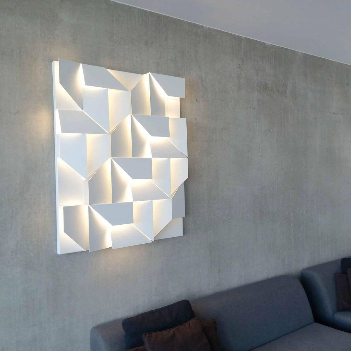 Aplică de perete 3D Geometric Panels stratificat Light Art Reglare prin telecomandă modern