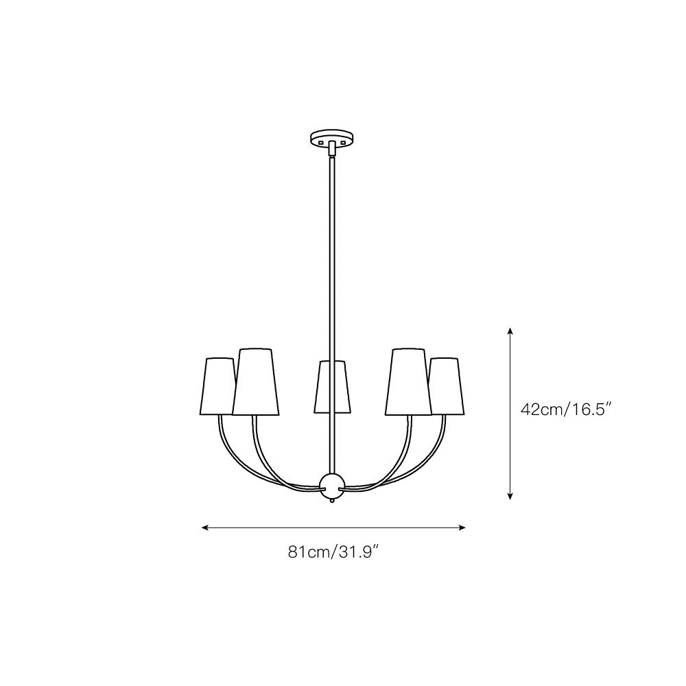 Mirearia candelabru cu abajur textil