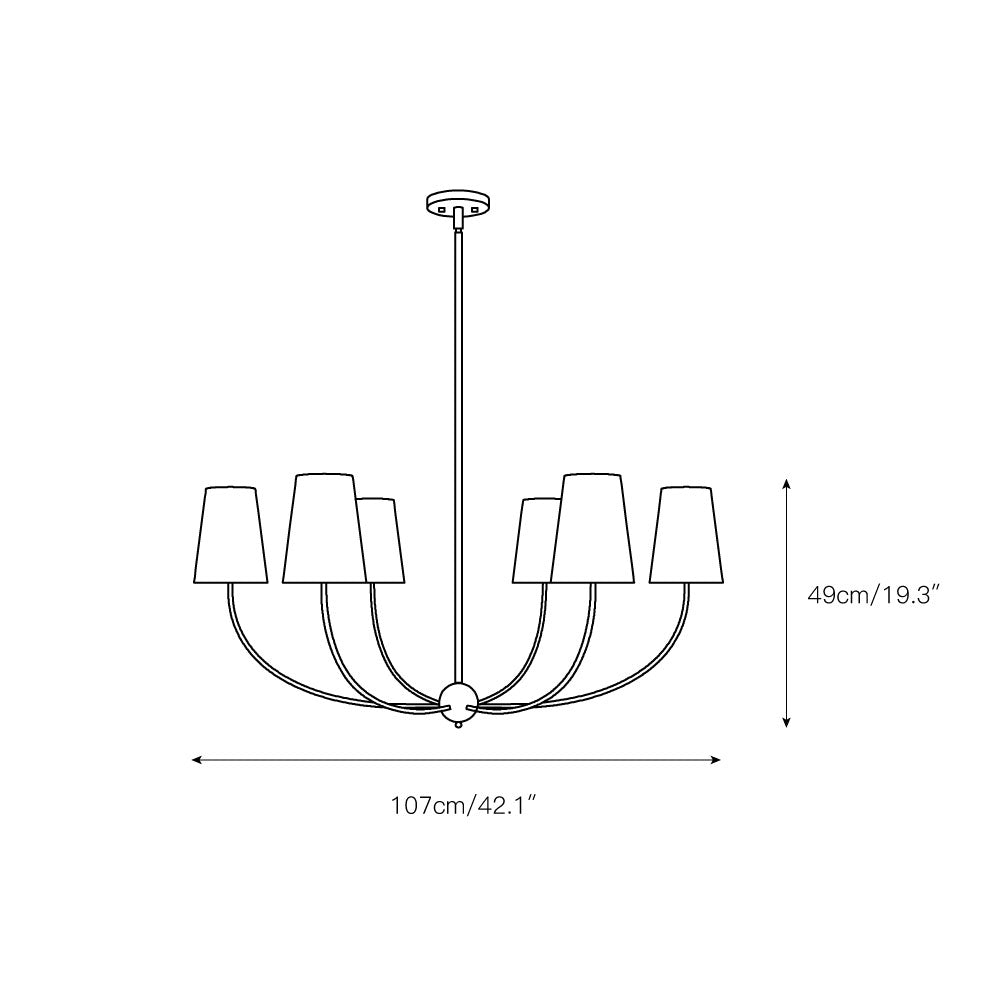 Mirearia candelabru cu abajur textil