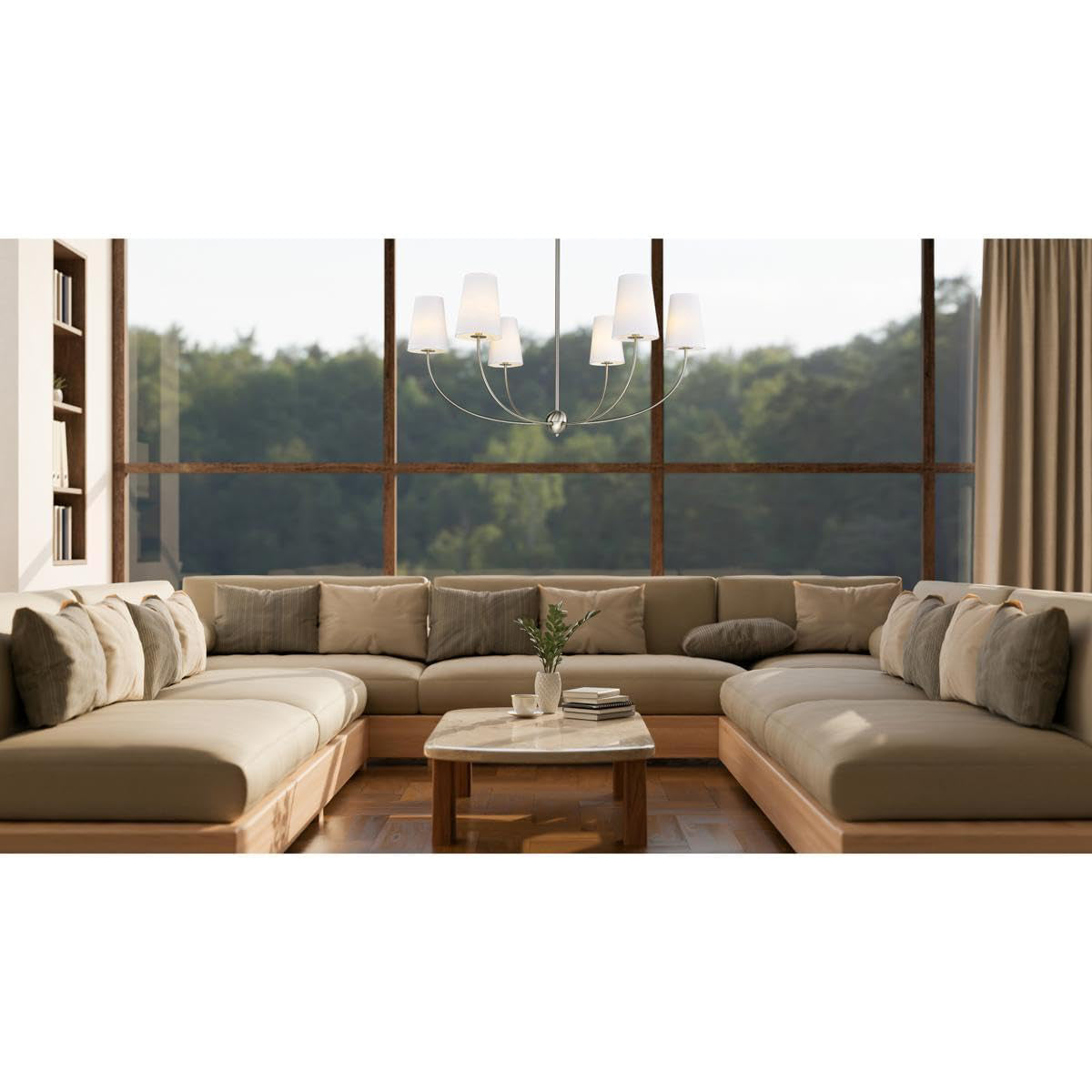 Mirearia candelabru cu abajur textil